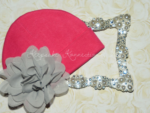Newborn Girl Take Home Beanie Hat