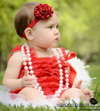 Girl Baby Red Lace Romper