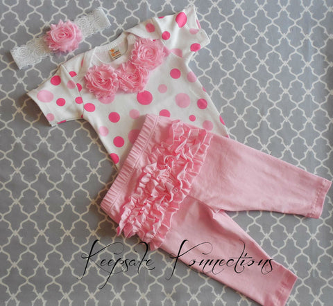 Baby Girl Polka Dot Take Home Couture Outfit