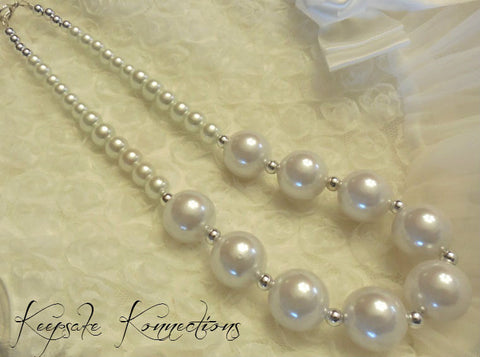 Girls Pearl White Necklace
