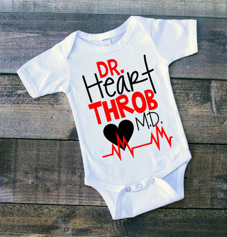 Toddler Boy Customized Shirt "Dr. Heart Throb MD"