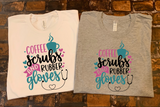 Nurse Shirt, Coffee Scrubs and Rubber Gloves
